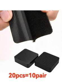 10片/20片/40片强力粘性魔术贴汽车脚垫固定器沙发床单隐形贴片避光垫双面胶贴片 - 黑色 - 查看 16