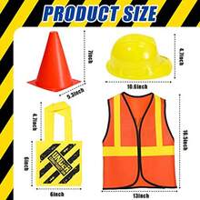 Gejoy 48 Pcs Construction Birthday Party Supplies Halloween Worker Costume Role Play Construction Hats And Vests Tote Bag And Traffic Cones For Dress Up Cosplay Party Decorations With Interactive Role Play Elements And Durable Design For Outdoor And Indoor Use - 如圖 - 查看 3