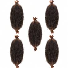 Extensiones de cabello trenzado africano elástico pre-separado tipo cubano Marley para trenzar a ganchillo para mujeres - Marron oscuro - Ver 12