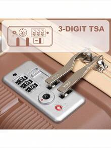 PP Hard Shell Luggage Set With 360° Spinner Wheels, TSA Lock And Telescopic Handle – Lightweight Cabin, Carry On And Check-In Suitcases In 20/24/28 Inch Sizes For Travel, Business Trips And Holidays, For Men, Women And Family Use - Brown - View 7