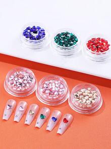 6 cajas de decoraciones de uñas con forma de corazón, accesorios de arte de uñas de resina clara y colorida con forma de corazón dulce, decoraciones para fiestas de San Valentín y Año Nuevo, suministros de arte de uñas para damas y niñas