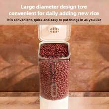 1PC Large Capacity Rotary Bean Dispenser With Divider -10lb-20lb - Waterproof, Moisture-Proof, Insect Proof Bean Storage Container, Suitable For Kitchen Organization, Grain, Nut, Flour, Rice Moisture-Proof And Leak Proof - Portable Kitchen Storage Container - 20 Catties White - View 8