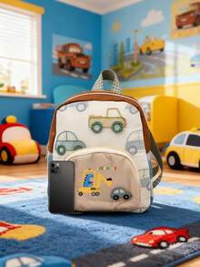 A Mini Casual And Versatile Back-To-School Backpack With A Cute Cartoon Car Print And A Custom Package With A Personalized Name Or Holiday Message. It Can Be Customized With Unique Names, Letters, Lucky Numbers, Etc. Perfect For Traveling, Dancing, Working Out, Gifts For Friends, Daughter's Birthday Gifts, Souvenir Bags, Christmas New Year Back To School Season. - Multicolor - View 4