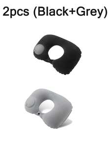 1/2/3个装充气颈枕,飞机旅行必备,符合人体工学的U型充气枕,贴合颈部曲线,便携轻巧,提供舒适支撑,缓解颈部压力,旅行必备 - 彩色 - 查看 30