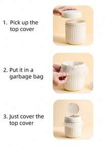 1个装紧凑型垃圾桶 - 耐用PP材质，小型桌面垃圾桶，适用于办公室、卧室、客厅 - 带盖家用垃圾桶，学生返校的理想之选，高品质简约带盖垃圾桶 - 彩色 - 查看 7