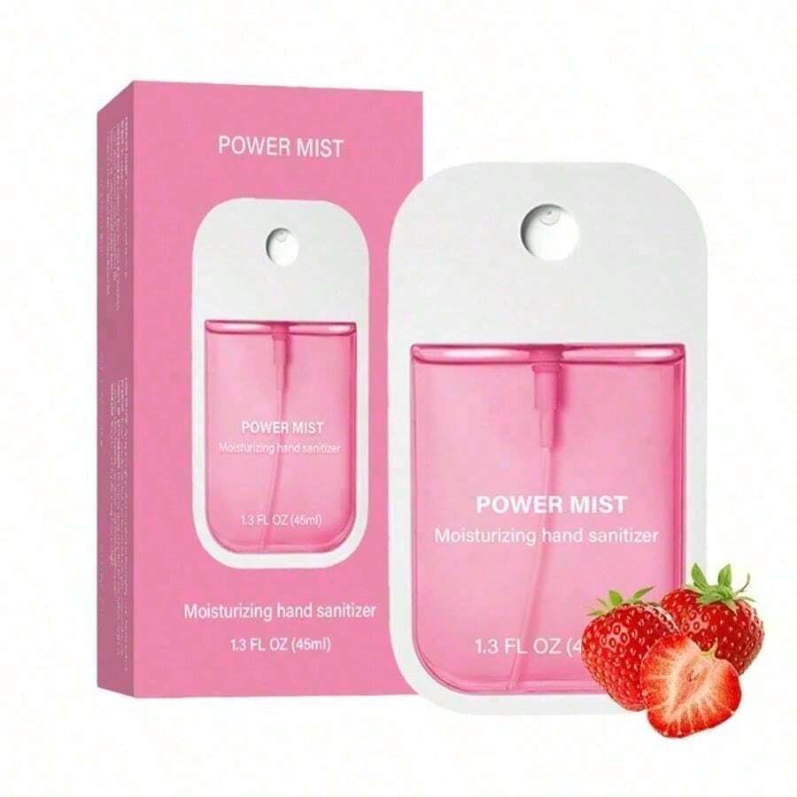 1pc 45ml Power Mist Hydrating Hand Sanitizer Spray, Portable Travel-Size Hand Sanitizer Spray, 500-Sprays Each,Strawberry - Quả dâu - Xem 1