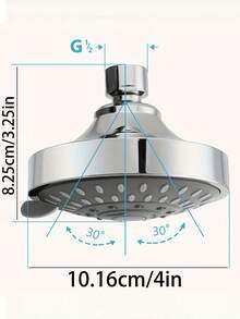 One High-Pressure 4-Inch Round Shower Head With A Stylish Square Overhead Design. This Durable, High-Pressure Wall-Mounted Shower Head Is Made Of Thickened ABS Material, Enhancing The Showering Experience. - Silver Round - View 4