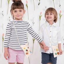 12 Bolsitas Reutilizables con Asa Larga para Compras o Camping Bolsa Cruzada Nios para Pintar Bolsas de Tela Infantiles para Cumpleaos Kit Completo para Hacer Manualidades de Bolsas 18x 13 - Blanco - Ver 7