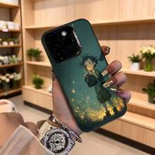 Cubierta de telefono con borde negro y diseño de personaje animado en tonos verdes con estrellas brillantes y texto CASETTO para uso diario y ocasiones especiales Aplicable a los teléfonos de la serie Apple y Galaxy - Blanco - Ver 4