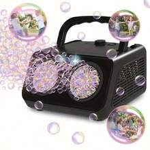 1 套便携式灯光舞台泡泡机，USB 和电池供电，可产生大量泡泡，非常适合派对、节日活动和户外使用（不含泡泡液和电池） - 彩色 - 查看 12