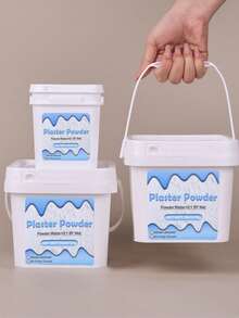 2lb/6lb/7lb Square Bucket Packing Send Spoon,907g/2720g/3175g Resin High Density Plaster Powder For DIY Sculpture Molds,Vases Making Casting Production Material Gypsum Powder In Barrel - White - View 3