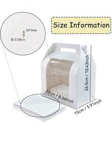 5pcs/1pc Portable Cake Pop Display Box, Cake Pop Packaging Box With Transparent Window, White Cake Pop Container - White [Round Hole + Flat Hole] - View 9