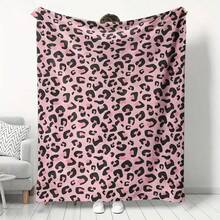 GEL HUT MUN 1pc Pink Leopard Print Blanket, Christmas Decoration Blanket, Gift For Friends, Christmas Gift - Baby Pink - View 11