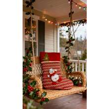 Calcetín navideño,Calcetín navideño grande de punto,Bolsa de regalo de Navidad,Calcetín para regalos navideños,Bolsa para dulces navideños. - Rojo - Ver 7