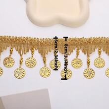 1Yard Gold Pendant Lace Ribbon Trims For Stage Performance 8cm Party Cosplay Wedding Clothes DIY Sewing Garments Accessories - Multicolor - View 3