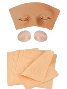1/3/5/10片装硅胶纹身练习皮 - 眉毛/眼睑/嘴唇逼真皮肤，适用于永久化妆和纹身训练 - 彩色 - 查看 3