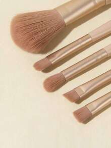 5 pièces/set Ensemble de pinceaux de maquillage portable personnalisable avec miroir, lettres de A à Z, imprimé avec un motif floral simple, ensemble de pinceaux de maquillage en boîte, pinceau de maquillage multifonction avec boîte à miroir, mini stylo de maquillage multifonction, pinceau de fond de teint - multicolore - Voir 11