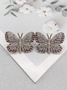 2 PIEZAS Encantos de cordones de zapatos de mariposa de resina colorida de lujo DIY Decoraciones para botas, zapatillas de mujer Cordones con piedras brillantes extraíbles Hebillas de accesorios personalizados Decoración de clips de zapatos Apto para zapatos con cordones de mujer Regalos de Navidad, Halloween, San Valentín, cumpleaños, fiesta (Zapatos no incluidos)