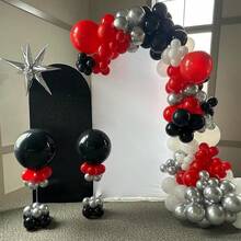 Set de 36 globos mate rojos, mate blancos, mate negros y metálicos plateados, adecuados para cumpleaños, bodas, San Valentín, Año Nuevo, ceremonias de inauguración, decoración del hogar, arreglos de globos, fiestas con globos, accesorios de fotografía, fondos para fotomatón, decoración de bodegones - Multicolor - Ver 4