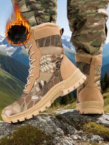 New High-Top Breathable Warm Lining Men's Outdoor Work Boots, Trainning Boots, Suitable For All Seasons, - تمويه - مشاهدة 3