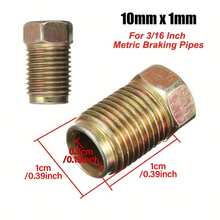 20Pcs High Quality Copper Male Short Brake Pipe Screw Nuts For 3/16 Inch Metric Braking Tubes 10mm X 1mm