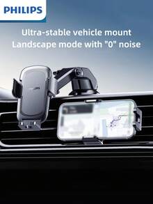 PHILIPS Strong Magnetic 360° Rotating Car Phone Mount | Universal Fit | New Nano-Suction Pad With Unrivaled Hold - Black - View 2