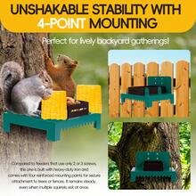 KIYIWANSS Metal Squirrel Feeder Picnic Table With Ventilation, Outdoor Squirrel And Chipmunk Feeder With Corn Cob Holder, Easy To Install On Tree Or Fence - Green - View 5