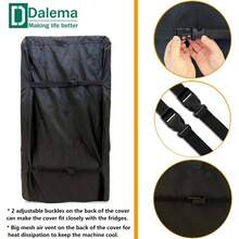 - Cubierta de refrigerador para exteriores, 600D resistente, impermeable, cubierta de congelador vertical, exterior para nevera. Parte delantera se puede enrollar con cremalleras. Negro, - 23" L x 23" W x 56" H - Ver 6