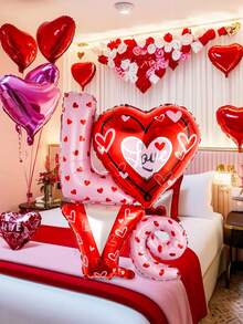 1/2个立式“LOVE”铝箔气球，适用于婚礼、浪漫主题、派对装饰、周年纪念、求婚、拍照道具、浪漫惊喜装饰、情人节 - 彩色 - 查看 6