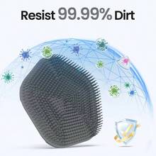 Silicone Body Scrubber Shower, Exfoliating Body Brush, Rubber Massage Loofah Men And Women, Effective Skin Cleaner And Exfoliator, Bath Scrub Deep Cleaning - 灰色 - 查看 4