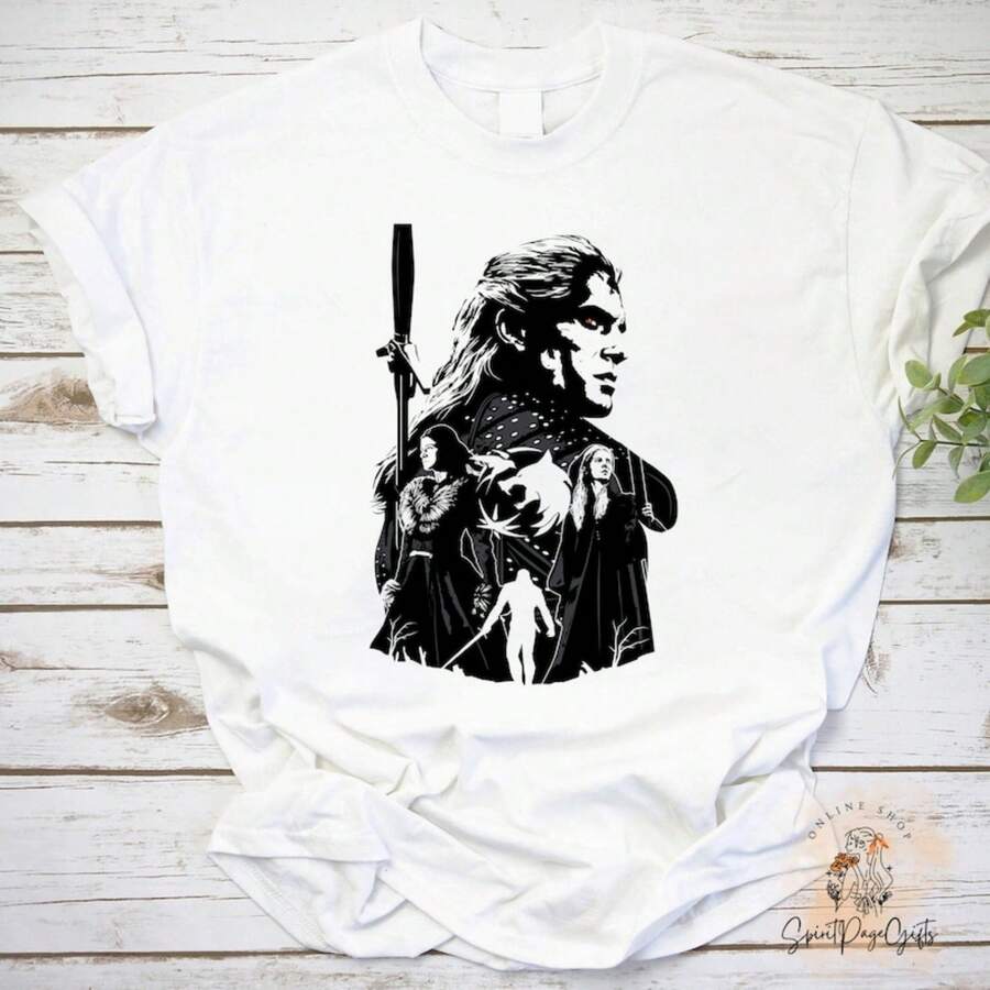 Camiseta vintage de Geralt de The Witcher, camiseta retro de The Witcher, para fans de The Witcher, sudadera de The Witcher, regalo para fans.JPG220g WoM-en's 100% Cotton T-Shirt - Feminine and Comfortable FiT-Suitable for all people, whether woM-en or M-enhigh-quality durable fabric suitable for all seans,ft to the touch but built to lastBreathabletops woM.en fall outfiT.S for woM.en vaC.Ation outfiT.S woM.en halloween costume - Blanco - Ver 1