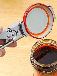 可调节不锈钢开罐器，2026新款多功能不锈钢伸缩开罐器，适合手劲较弱者使用的罐盖开罐器，罐盖夹持器，瓶盖开瓶器，厨房配件，适合老年人，厨房小工具，可调节瓶盖夹持垫和齿轮 - 彩色 - 查看 10