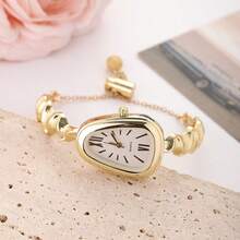 新款时尚高端蛇形女士腕表，小众奢华极具吸引力的石英腕表手链，适合作为礼物/生日礼物 - 白色 - 查看 5