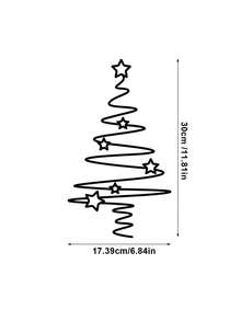 Elegante decorazione natalizia in metallo nero a forma di albero di Natale - Decorazione per interni ed esterni, con ornamenti a forma di stella, adatta per soggiorno, patio o giardino, decorazione natalizia da parete, regalo di Natale, decorazione per feste di Natale, Ringraziamento, matrimonio e compleanni, per interni ed esterni, giardino, vacanze, Ognissanti