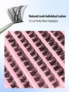Asiteo 120pcs Individual Lashes,D Curl Natural Look False Eyelashes,Soft Fluffy And Wispy Faux Mink Lashes,Makeup Extensions Lashes DIY At Home Lash Clusters,Eye Lash Clusters,Individual Eyelashes,Lashes,Fake Lashes - Black - View 3
