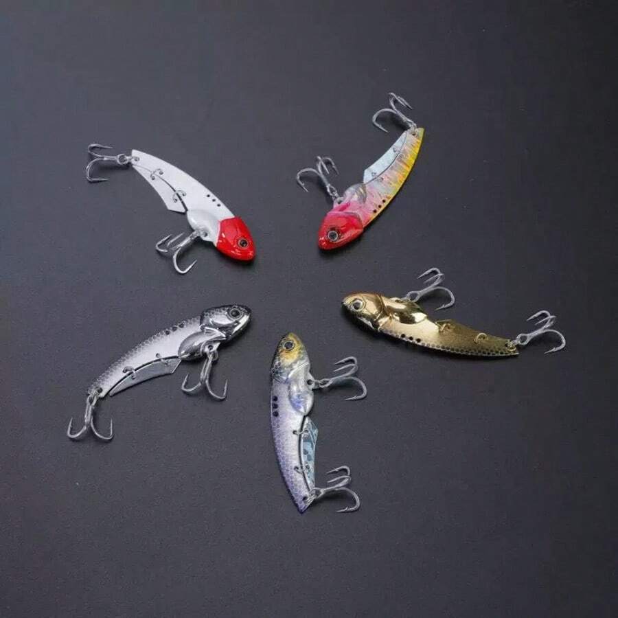 8192 Pcs Long Casting Metal VIB Sequin Lure, Anti-Rust Triple Hooks, Thin Back VIB Lure For Bass And Crappie Fishing