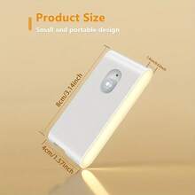 AMILL 4/2/1 PACK Motion Sensor Wall Light, Rechargeable Indoor Stair Night Light With Warm White & Type-C, Wireless Auto On/Off, Human Body Detection For Hallway Bathroom Bedroom - trắng - Xem 14