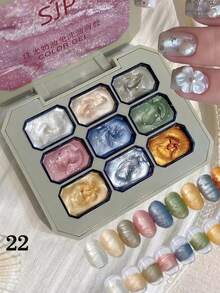 一套Y2K果冻指甲油套装，固体凝胶指甲油调色盘，4/5/9色柔滑乳霜套装，红色和黑色、粉色、绿色，配有美甲刷，持久固体凝胶指甲油，高光泽多色凝胶指甲油，凝胶指甲油颜色，适合情人节美甲、法式美甲、美甲艺术，需要底油和封层，UV凝胶指甲油 - 彩色 - 查看 45