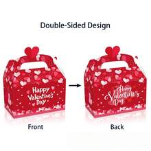 3 pudełka papierowe na słodycze w kształcie serca z okazji Walentynek (losowy styl) - Wielokolorowe - Zobacz 3