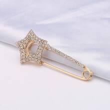 Christmas Decoration, Diamond-Studded Waist Pin, High-End Elegant Waist Pin, Anti-Exposure Clothing Fixing Brooch, Practical Christmas Gift - 3#方形別針 - 查看 9
