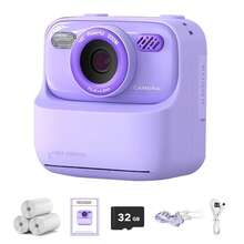 即时数码相机，1080P双镜头自拍数码相机，附赠打印纸和32G存储卡，礼品玩具，紫色/蓝色/粉色 - 彩色 - 查看 15