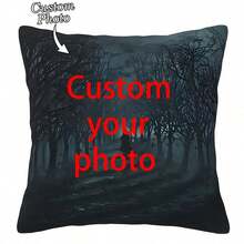 1件可定制人像可爱情侣儿童节日万圣节南瓜幽灵骷髅照片DIY抱枕套，家庭情侣儿童宠物朋友单面印花枕套，适用于客厅沙发卧室床头板，装饰抱枕套，不含枕芯，透气、轻便、可水洗、舒适、优雅、简约、独特，适合周年纪念日、母亲节等场合。 - 彩色 - 查看 14