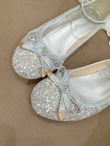 1 Pair Round Toe High Heel Shoes, Suitable For Parties, School, Everyday Wear, All Occasions - Silver - View 10