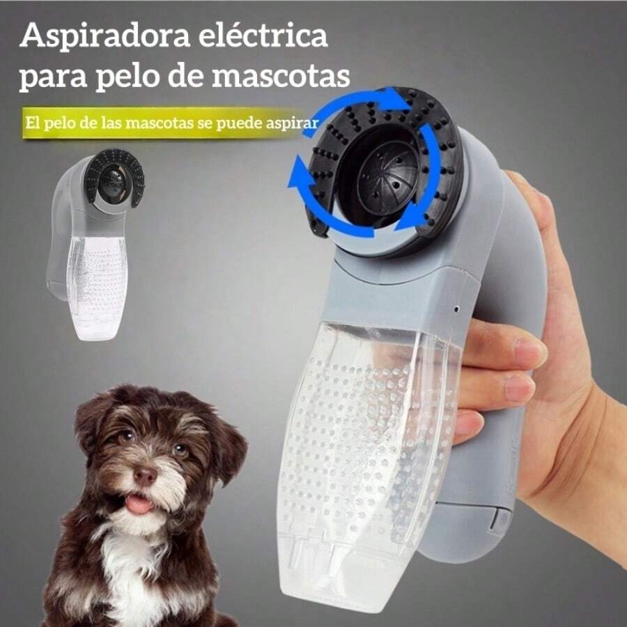 Dispositivo eléctrico de succión de pelo para mascotas removedor de pelusas portátil limpieza gato perro, aspiradora portátil pelusa, quitapelos recargable eficiente, accesorio limpieza mascotas hogar moderno - Negro - Ver 1