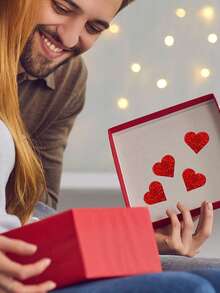 500张/卷 创意心形贴纸，适用于情人节、生日、感谢、礼品包装、DIY装饰，无粘性标签 - 彩色 - 查看 3