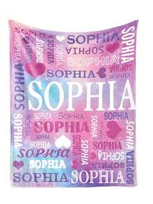 成人定制姓名毯 - 个性化爱心毯,生日和圣诞节的完美礼物,可机洗,四季皆宜的舒适床上用品,多功能,装饰性强,可重复使用,精致时尚,高品质,色彩丰富,现代时尚,可定制,个性化,独一无二,送给他的理想礼物,送给她的理想礼物,送给男朋友、爸爸、女朋友、妈妈、家人、朋友,茶室,家居,花园,办公室,周年纪念日,情人节,父亲节,毕业典礼,婚礼,乔迁之喜 - 名字 - 查看 12