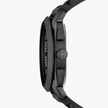 Fossil ساعات كرونوغراف فريدة من نوعها للرجال من ماركة فوسيل، سوار من السيليكون الأسود، ساعات رجالية، حركة كوارتز مع عرض التاريخ، أفضل تصميم أنيق للأعمال والمناسبات الرسمية وهدية عيد الأب - الأسود - مشاهدة 3