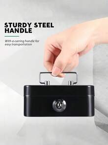 Lockable Coin Bank With 2 Keys, Small Metal Piggy Bank With Lock And Coin Slot, Suitable For Storing Coins, Cash, Valuables, Cards, Documents, Portable Storage Box For Office Use, Ideal Gift And Home Decor For Men And Women - Multicolor - View 4