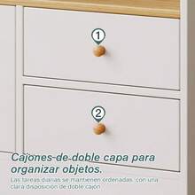 Libreros De Madera Modernos 5 Niveles Con 2 Cajons,  Organizador De Almacenamiento De Estantería, para sala de estar, estudio y oficina - Blanco - Ver 4