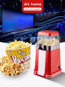 HONGMEI 1pc 1200W Electric Hot Air Popcorn Maker, High Popping Rate, 2-Minute Quick Popcorn Making, Healthy Oil-Free, Suitable For Family Movie Night - UK Plug(220-240V) - View 10
